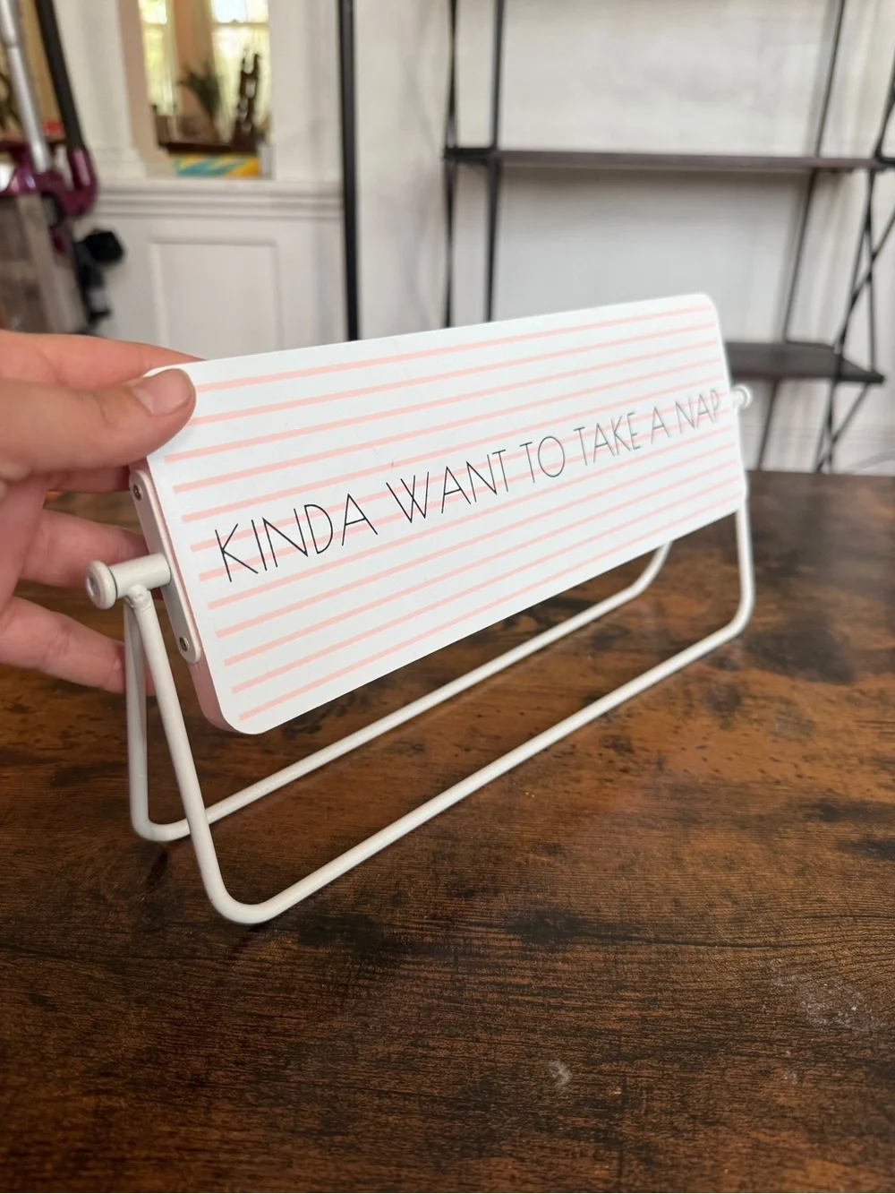 Kinda Need to Study - Want to Take a Nap Pink Desk Sign - Home Office Accent